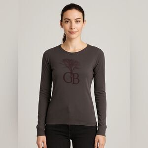 Greenbush Brewery Sawyer Michigan Long Sleeve Shirt Grey Purple Medium